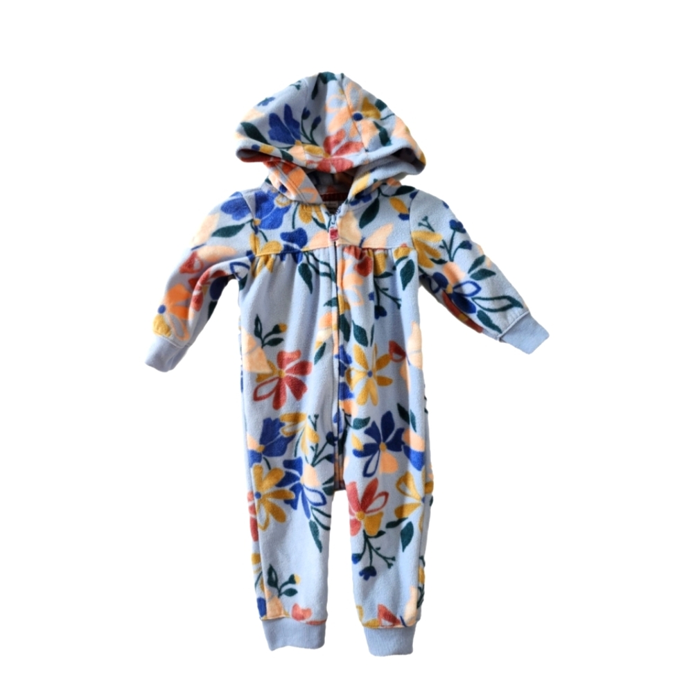 Floral Hooded Baby Jumpsuit